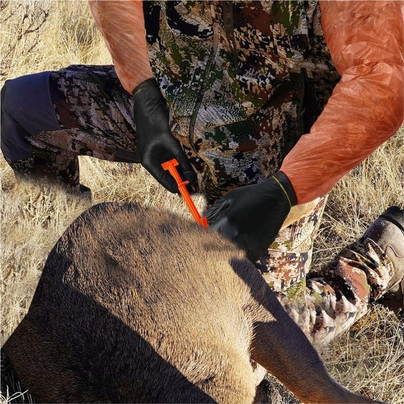 SHINETEC Butt Out Tool Kits - Deer Hunting Field Dressing Accessories for Big Game Livestock Anal Cleaning, Outdoor Portable Hunting Gear, 3 Pcs+40Pcs Hand Cover+50 Pcs Rubber Band - Image 4